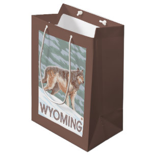 Grey Wolf StandingWyoming Medium Gift Bag