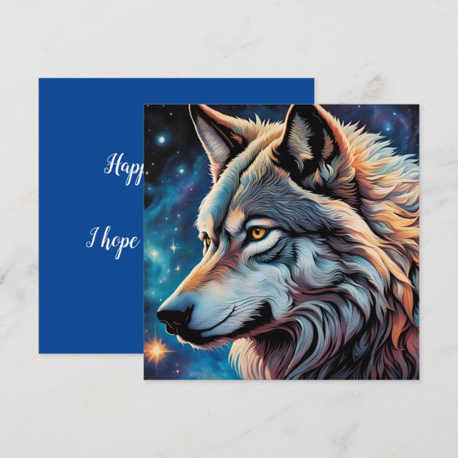 Grey Wolf Starry Night Portrait (Front/Back)