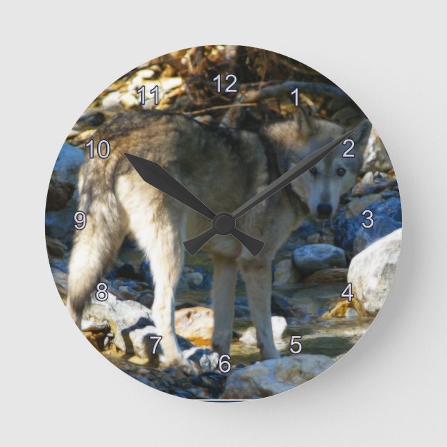 Grey Wolf & Stony Creek Photo Clock (Front)