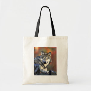 Grey wolf tote bag