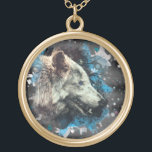 *~* Grey Wolf Totem Blue Boho Shaman Round Gold Plated Necklace<br><div class="desc">JEWELRY WITH INTENTION (R) - Energetically Enhanced Jewellery necklace round and yellow gold plated. * Round GOLD plated Boho Bohemian Native American Tribal Shaman GOLD PLATED ROUND NECKLACE Artistic and abstract Wolf Totem. As a professional distance spiritual energy healer since 2001, I have learned, developed and utilised the power of...</div>