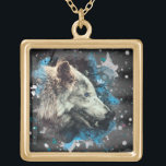 *~* Grey Wolf Totem Blue Boho Shaman Square Gold Plated Necklace<br><div class="desc">JEWELRY WITH INTENTION (R) - Energetically Enhanced Jewellery necklace SQUARE and yellow gold plated. * SQUARE GOLD plated Boho Bohemian Native American Tribal Shaman GOLD PLATED SQUARE NECKLACE Artistic and abstract Wolf Totem. As a professional distance spiritual energy healer since 2001, I have learned, developed and utilised the power of...</div>