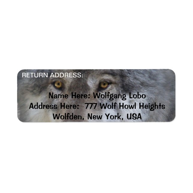 GREY WOLF Wildlife Return Address Labels (Front)