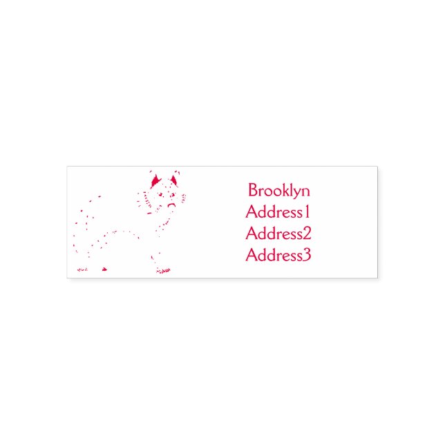 Grey wolf with pipe cartoon illustration self-inking stamp (Design)
