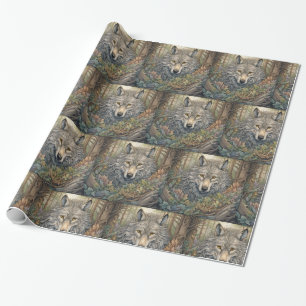 Grey Wolf Wrapping Paper