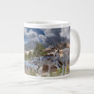 Grey Wolves “A Family Journey” Large Coffee Mug
