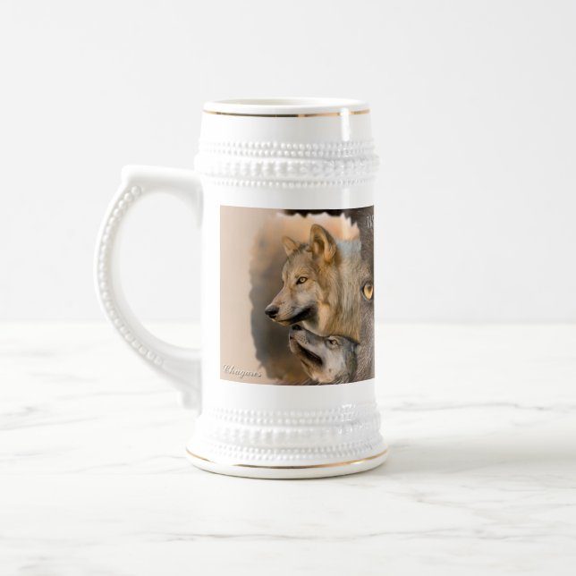 Grey Wolves Beer Stein (Left)