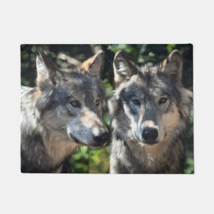 Grey Wolves in the Wild Doormat