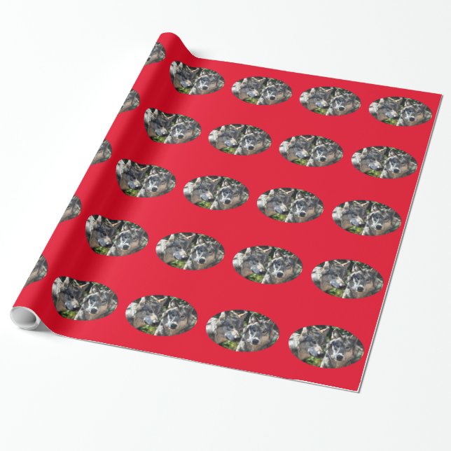 Grey Wolves in the Wild Wrapping Paper (Unrolled)