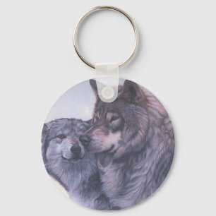 Grey wolves key ring