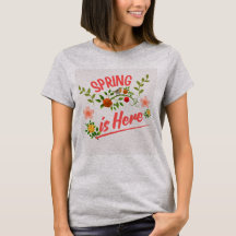 Grey Women T shirt with spring typography