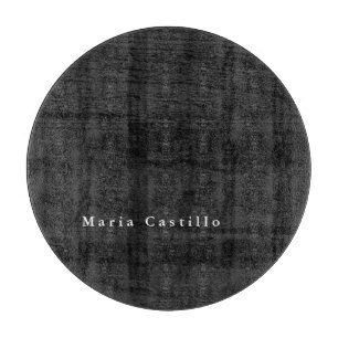 Grey Wood Background Minimalist Modern Name Cutting Board