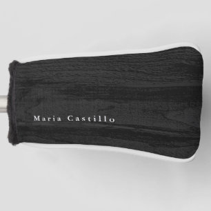 Grey Wood Background Minimalist Modern Name Golf Head Cover