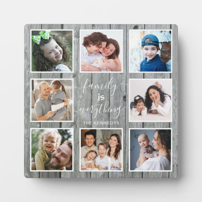 Grey Wood Family Is Everything Quote 8 Photo   Plaque (Front)