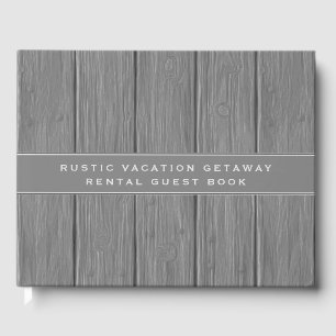 Grey Wood Plank Vacation Rental Guest Book