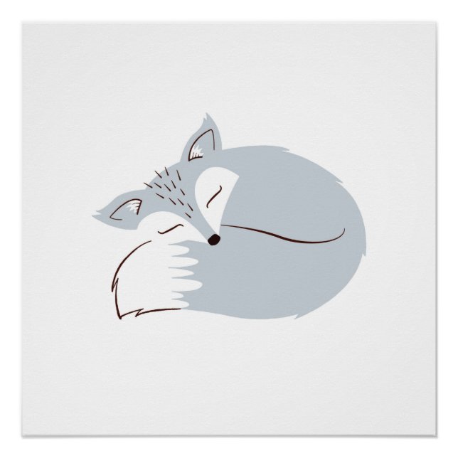 Grey Woodland Fox Poster (Front)
