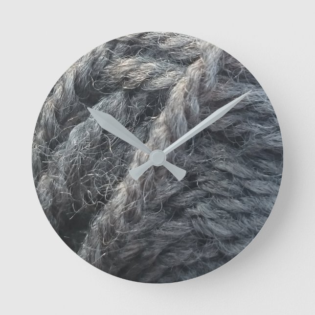 Grey Wool Round Clock (Front)