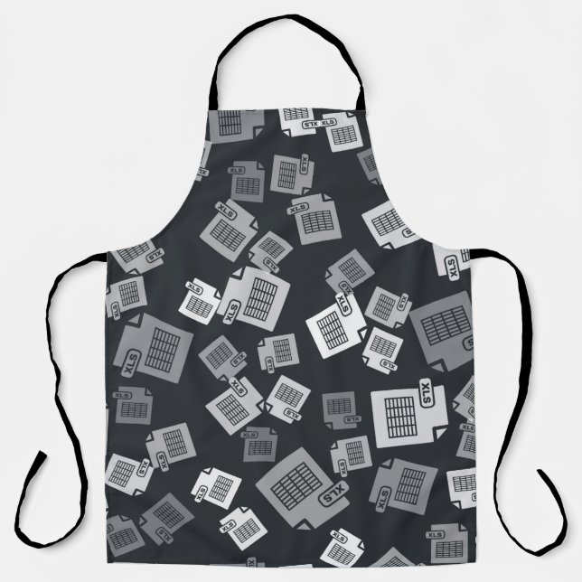 Grey XLS file document. Download xls button icon i Apron (Front)