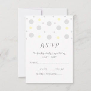 Grey Yellow Confetti Response Card