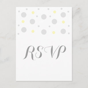 Grey Yellow Confetti Response Postcard