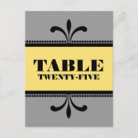 Grey/Yellow Fancy Art Deco Table Number Postcard