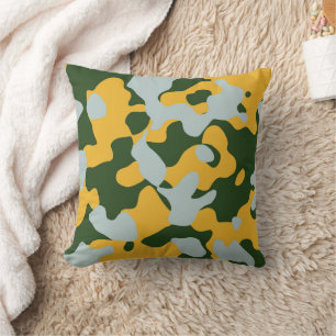  Grey Yellow Green Camouflage Pillow