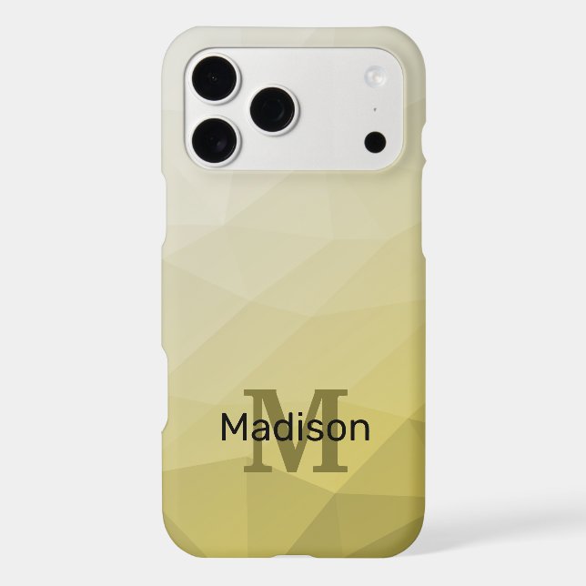 Grey Yellow ombre Mesh Pattern Monogram (Back)