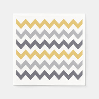 Grey & yellow pattern napkins