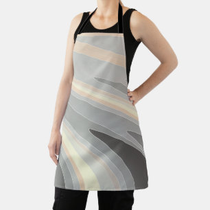 grey yellow pink waves apron