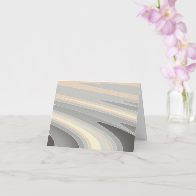 grey yellow pink waves card (Orchid)