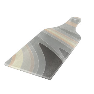 grey yellow pink waves cutting board