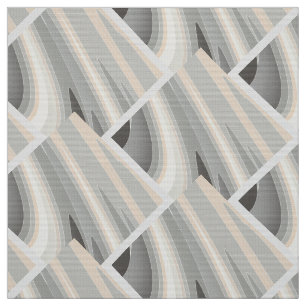 grey yellow pink waves fabric