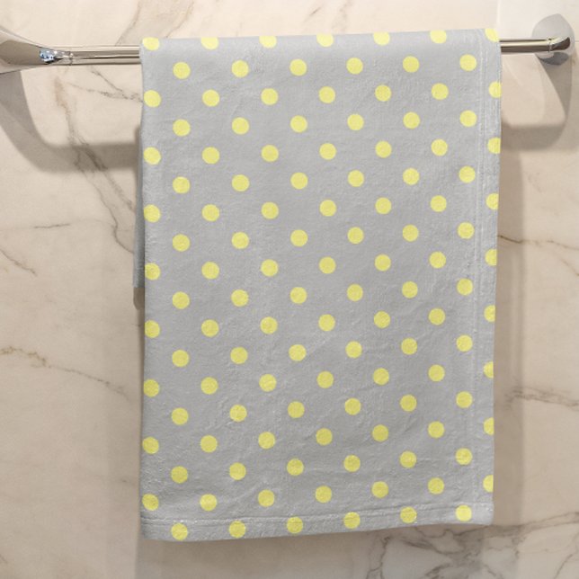 Grey yellow Polka Dot Bath Towel Set (Creator Uploaded)