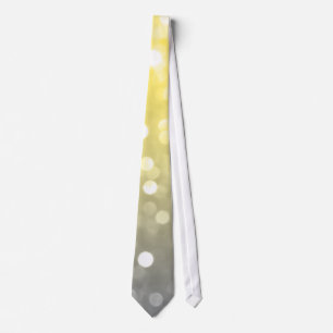 Grey yellow sparkly bokeh tie