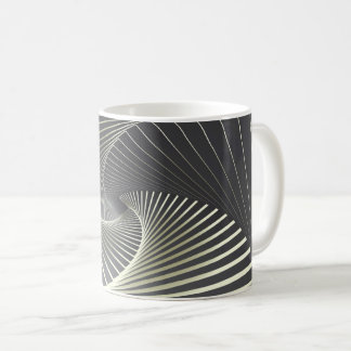 grey yellow twirl coffee mug