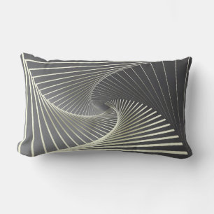 grey yellow twirl lumbar cushion