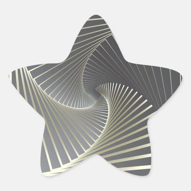 grey yellow twirl star sticker (Front)