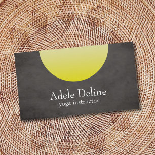 Grey Yellow Yoga Instructor Business Card