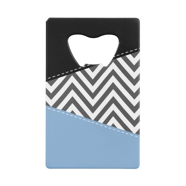Grey Zigzag, Grey Chevron, Zigzag Pattern, Blue (Front)
