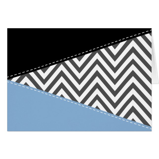 Grey Zigzag, Grey Chevron, Zigzag Pattern, Blue (Front Horizontal)