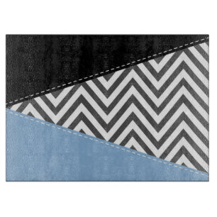 Grey Zigzag, Grey Chevron, Zigzag Pattern, Blue Cutting Board