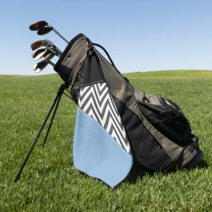 Grey Zigzag, Grey Chevron, Zigzag Pattern, Blue Golf Towel
