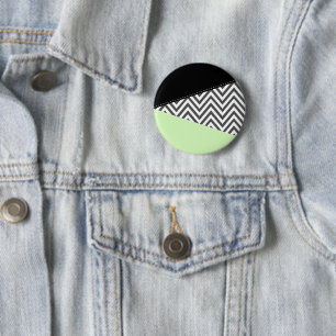 Grey Zigzag, Grey Chevron, Zigzag Pattern, Mint 6 Cm Round Badge