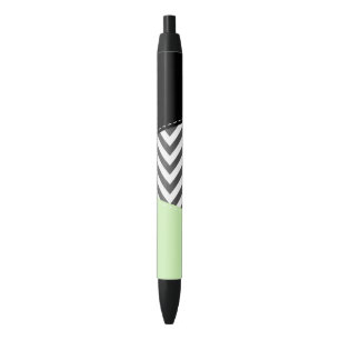 Grey Zigzag, Grey Chevron, Zigzag Pattern, Mint Black Ink Pen