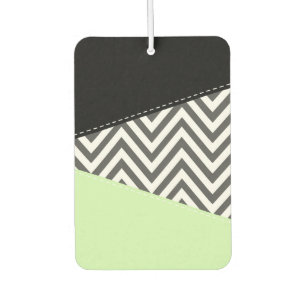 Grey Zigzag, Grey Chevron, Zigzag Pattern, Mint Car Air Freshener