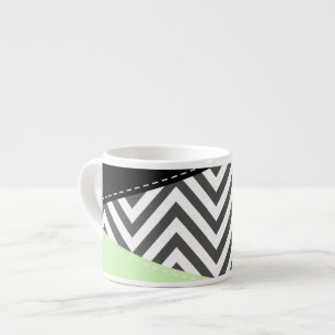 Grey Zigzag, Grey Chevron, Zigzag Pattern, Mint Espresso Cup