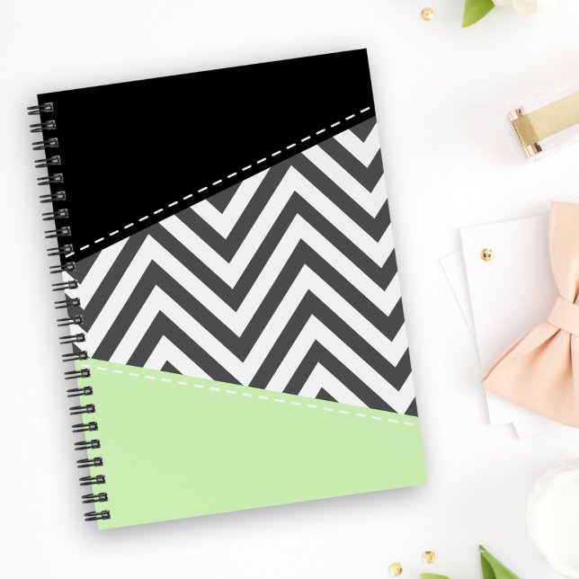 Grey Zigzag, Grey Chevron, Zigzag Pattern, Mint Planner (Creator Uploaded)