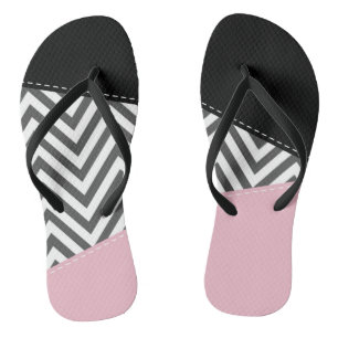 Grey Zigzag, Grey Chevron, Zigzag Pattern, Pink Jandals