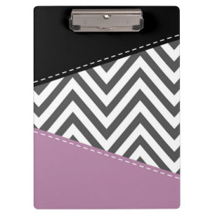 Grey Zigzag, Grey Chevron, Zigzag Pattern, Purple Clipboard