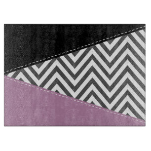 Grey Zigzag, Grey Chevron, Zigzag Pattern, Purple Cutting Board